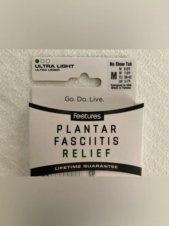 Plantar Fasciitis Relief No-Show Socks - White/Grey, Medium, Unisex - Picture 3 of 6